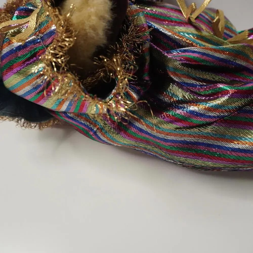VTG Harlequin Jester Teddy Bear Plush Mardi Gras Masquerade Clown‎ Costume 22